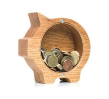 Wood coin bank for boys girls adult SMALL Handmade piggy bank Montessori toy