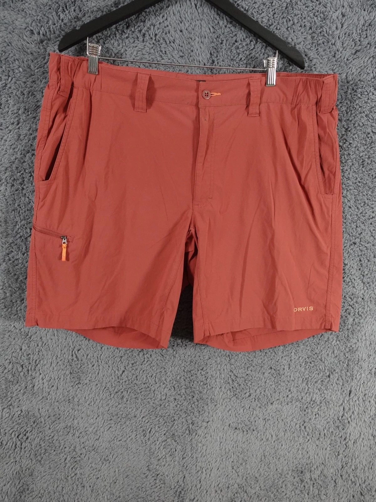 Orvis Shorts Mens W40 Red Cargo Golf Fishing Utility Elasticated Waist Stretch