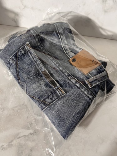 Armani Exchange Size 4 Low Rise Distressed Dark Wash Stretchy Denim Jeans - Picture 9 of 9