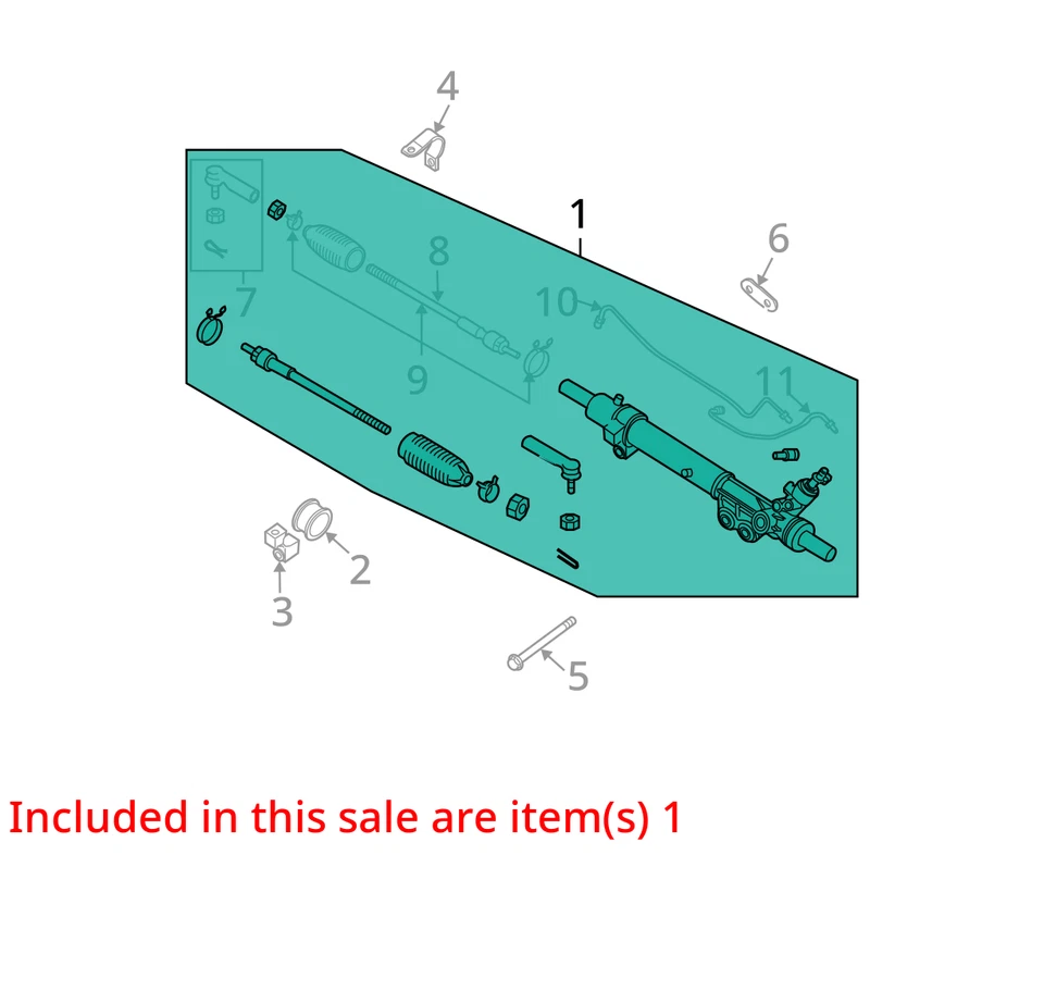 Nissan Armada 2005-2015 cremallera de dirección y piñón YMU48 Foto 2 de 3
