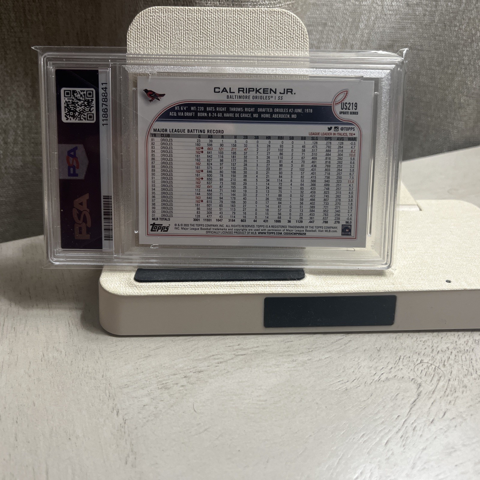2022 Topps Update Cal Ripken Jr SP PSA 10 view 3
