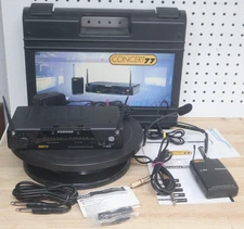 Nice Used Samson AirLine 77 AH1 Headset Transmitter & CR77 Receiver W/ Case USA