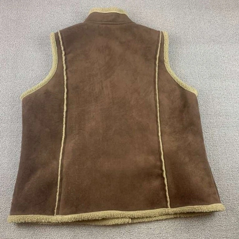 Chaleco Boden Mujer Grande Imitación Gamuza Piel de Oveja Forrado Cierre de Botones Marrón Foto 2 de 4