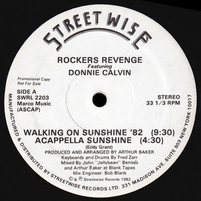 Rockers Revenge Featuring Donnie Calvin - Walking On Sunshine  82 (12'') (Very