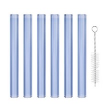 5 Inch Borosilicate Glass Tubes 6Pcs, 12mm OD Glass Blowing Tubes Blue