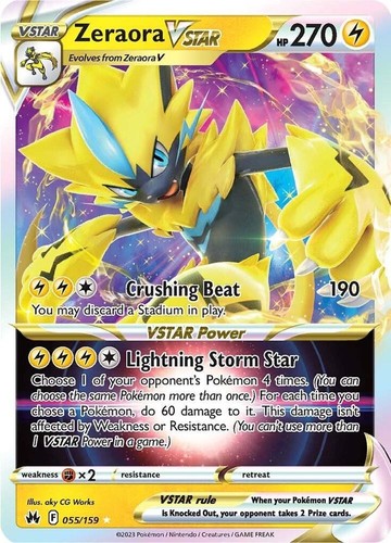 Zeraora VSTAR 055/159 Ultra Rare Pokemon Sword & Shield Crown Zenith