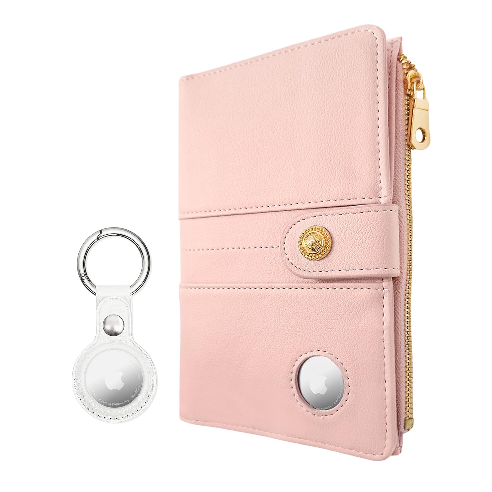 Airtag Passport Wallet for Women with RFID Blocking and AirTag Holder-image