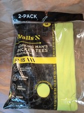 NEW Walls Short Sleeve Working Man's Pocket Tees 2 Pack - Medium Hi-vis