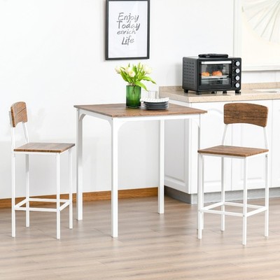 3PCS Dining Table Set Pub Table and 2 Chairs