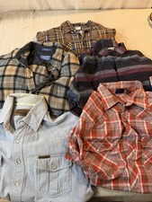 Lot Of 5 Vintage WESTERN Pearl Snap Rancher Flannel Shirts Mens Cowboy Pendleton