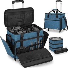 Extra Large Rolling Makeup Case with 4 Removable Pouches，Professional Make up...