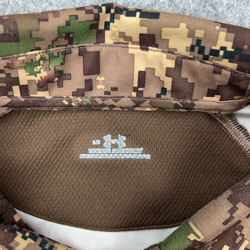 Under Armour Shirt Mens Large Camo Long Sleeve Polo Lightweight Hunting Outdoor - Image 4 of 4