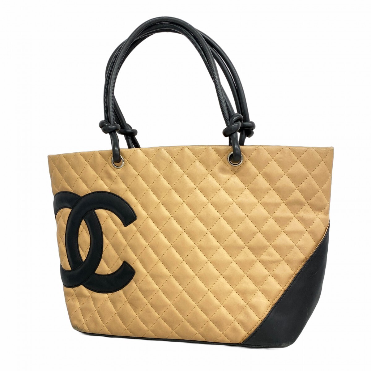 Chanel Lambskin Cambon Tote Bag with Silver Hardware 2751