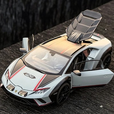 1:24 Lamborghini Huracan Sterrato Diecast Model Car Alloy Toy Sound Light Kids G