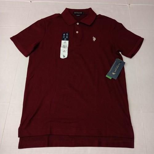 U.S. Polo Assn Performance Pique Polo Shirt Men's Size S Small Maroon Fall