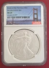 2012 S Silver Eagle NGC MS 69 Struck at San Francisco Mint Golden Gate Bridge