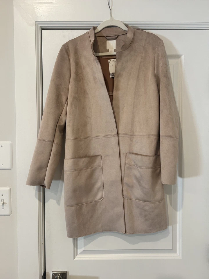 Chaqueta de Gamuza H&M - Color Oro Rosa - Talla Pequeña NUEVA falta cinturón venta al por menor $59.99 Foto 3 de 4