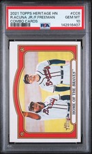 Freddie Freeman / Ronald Acuna Jr. - 2021 Topps Heritage Combo Cards   PSA 10