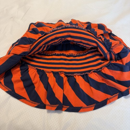 Gymboree Navy & Orange Cotton Ruffle Skirt Kids Size 6 Stripes - Picture 4 of 5