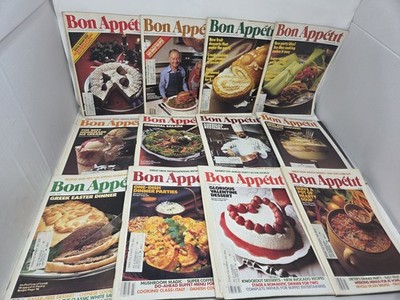 Lot of 12 Bon Appetit Magazine Vintage Full Year 1980 Jan-Dec