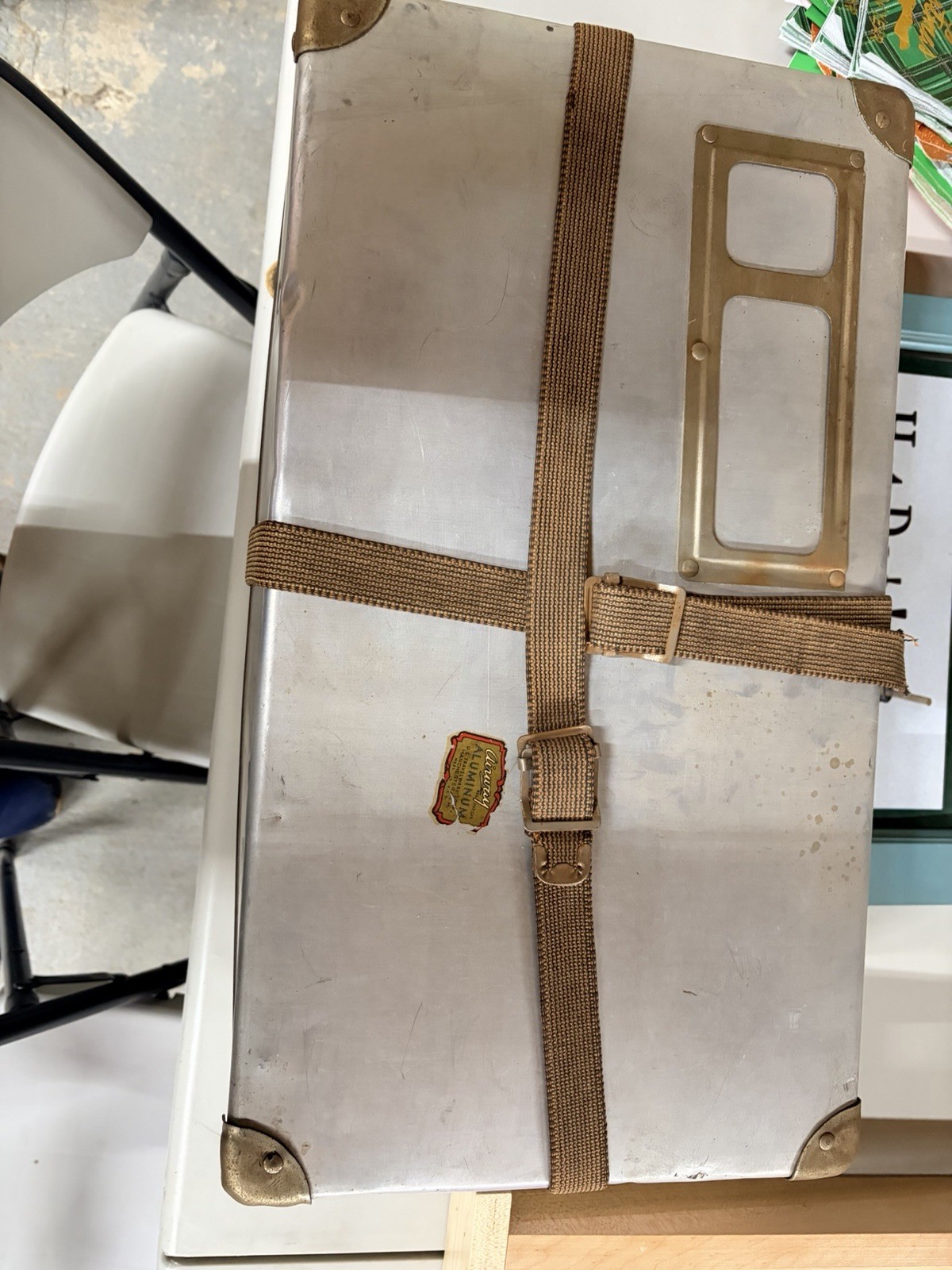 Airway aluminum suitcase or equipment case.