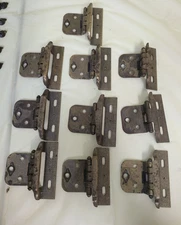 10 Vintage Hinges Copper Color see photos for size  Cabinet Door Hardware