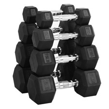 Hulkfit 100 lb Dumbbell Set, Rubber Coated Hex Dumbbells, Weights Dumbbells Set