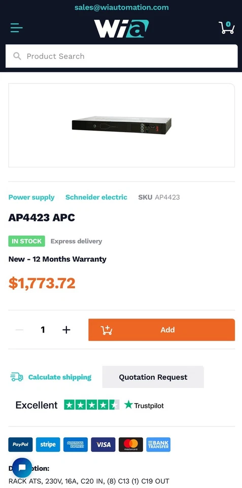 New Sealed APC AP4423A ATS NetShelter Rack Automatic Transfer Switch 230V - Image 4 of 4