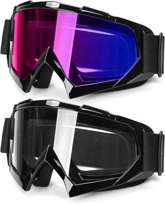 ATV Googles, Dirt Bike Goggles for Men Women, UV 400 Anti-Scratch Fog Du
