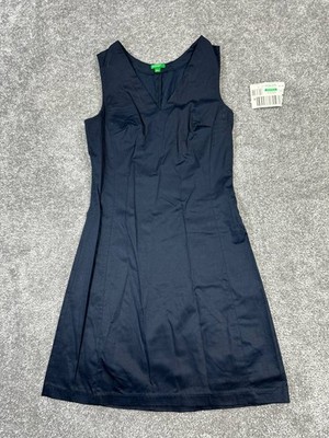 United Colors Of Benetton Dress Womens Xs Blue Cotton Blouson *