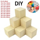 Natural Plain Wooden Cubes Blocks Solid Wood Cubes 8/10/15 - 60mm Art Craft DIY