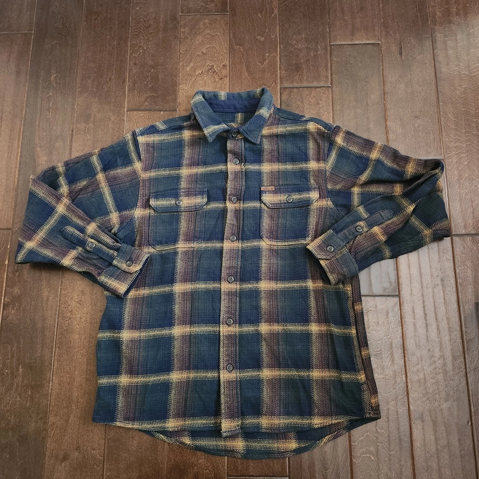 Orvis Mens Medium Plaid Fleece Lined Flannel Shirt Jacket Outdoor Shacket