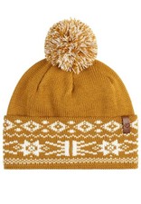 NWT Obermeyer Beanie Nordic Pom Cortado Mustard Yellow White Fair Isle Unisex