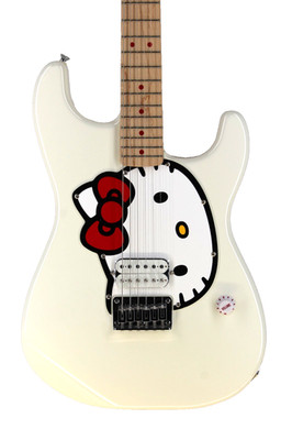 Squier x Hello Kitty Stratocaster Electric Guitar - White w/Gig Bag  #M1303