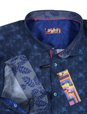 NWT SPAZIO UOMO COUTURE Mens xl button dress hirt contrast cuff long sleeve camo