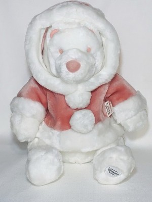 Disney Store Exclusive Winnie the Pooh Snowball Winter Plush Bear Pink & White