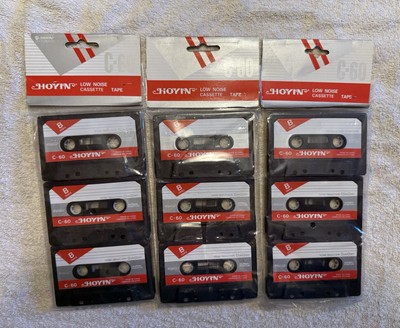 Vintage C-60 Hoyin Blank Cassette Recording 9 New Tapes Low Noise Cassette Tapes