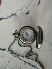 Women's Unbranded Bronze Silver Pocket Watch Necklace One Size