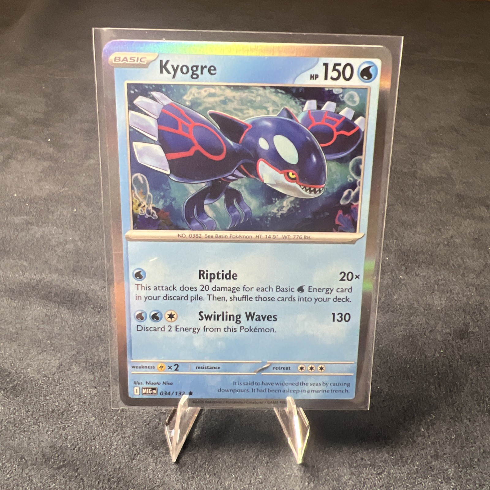 Kyogre 34/132  Holo Mega Evolution Pokemon