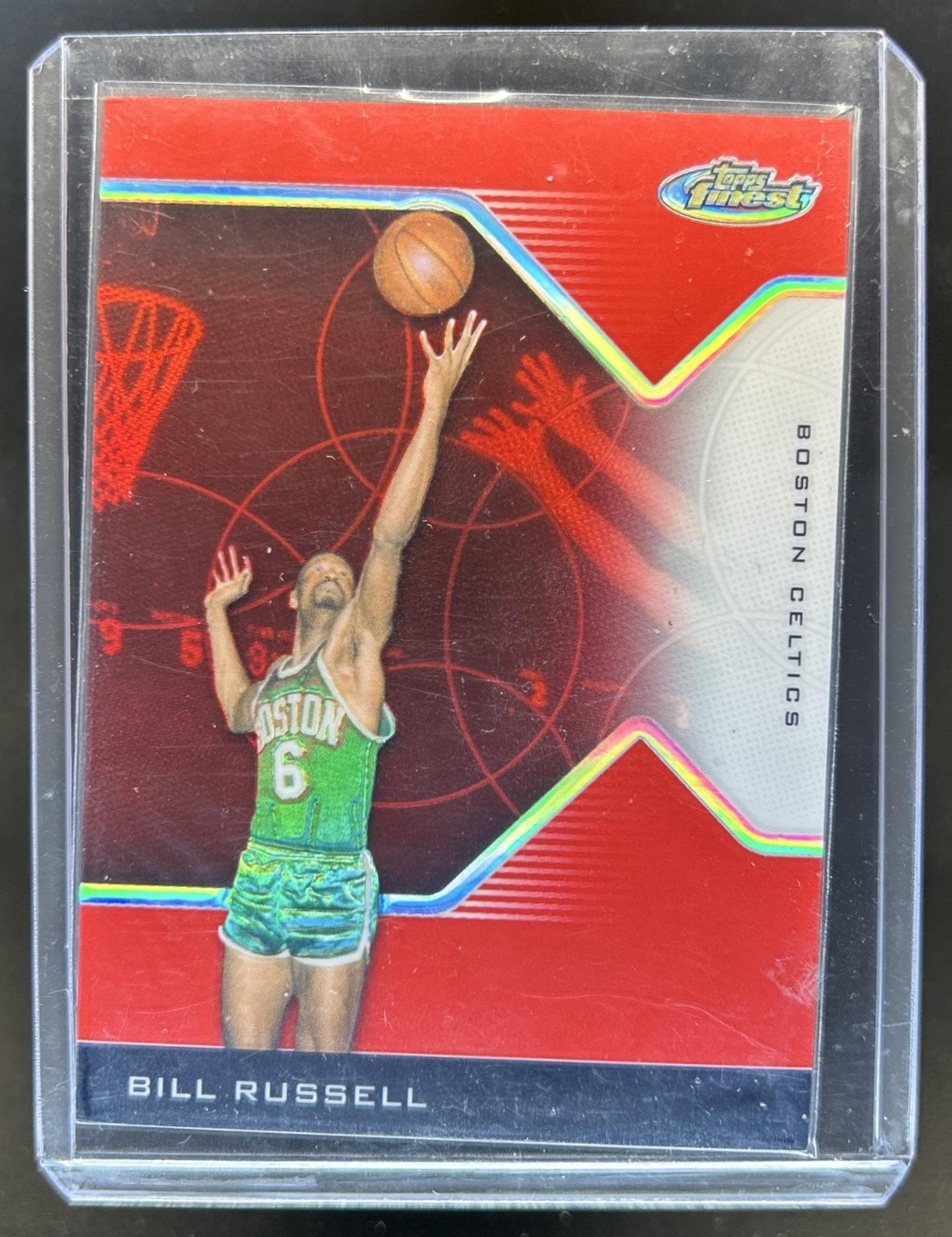 2004-05 Topps Finest Bill Russell Refractor Red #/149 Celtics