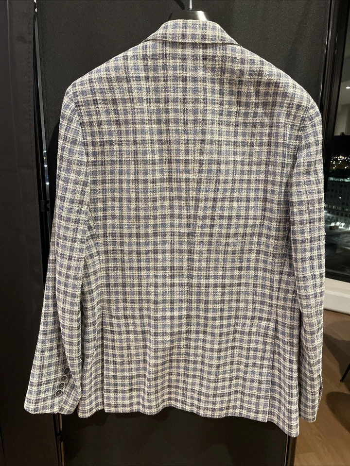 Blazer a cuadros azul Lardini Foto 3 de 4