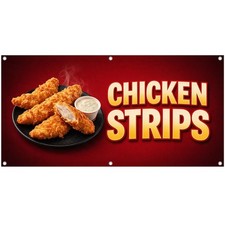 Chicken Strips Vinyl Banner Crispy Chicken Tender Sign Food Truck