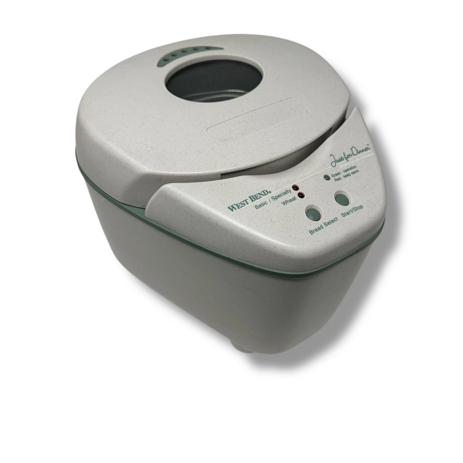 West Bend Just for Dinner Bread Maker - 3/4 Pound Loaf, 45 Min Quick Bake 41077