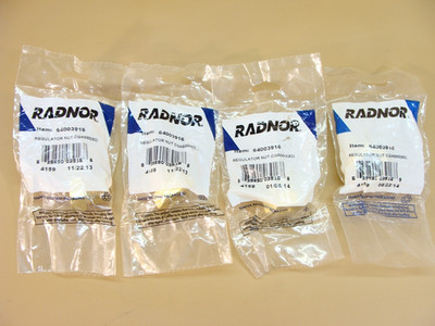 NEW lot of 4 RADNOR 64003916 CGA580 brass regulator nut