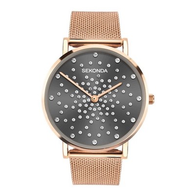 Sekonda Damenuhr 36 mm Celeste Roségold Kristall Zifferblatt 40029 UVP 64,99 £