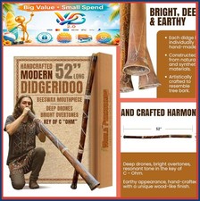 Didgeridoo Key of C 52in Beeswax Mouthpiece Hand-Crafted Lightweight Durable