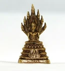Thai Amulet Phra Nakprok Naga Prok attitude Buddhist Buddha Brass Figure Safety