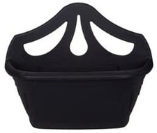Image of Black Wall Planter Plastic Venetian Pots Fence Plants Flowers Basket Hanging Box