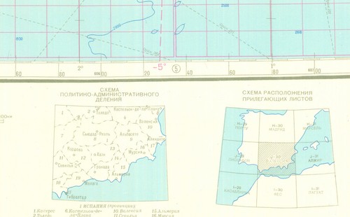 Russian Soviet Military Topographic Map - VALENCIA (Spain), 1:1Mio, ed. 1986 - Picture 5 of 5