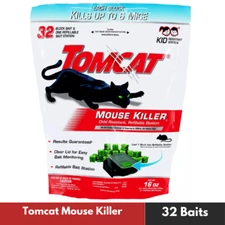 Tomcat Mouse Killer Child Resistant, Refillable Station 1 Station with 32 Baits